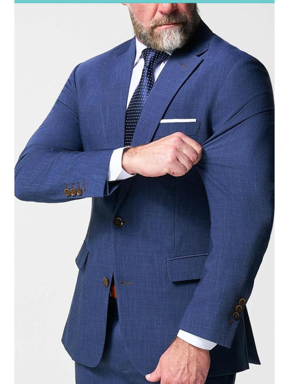Athletic Fit Stretch Blazer - Heathered Navy NEW sz 46